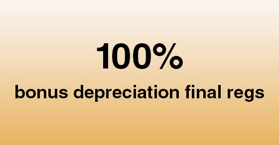 Bonus Depreciation Final Regs