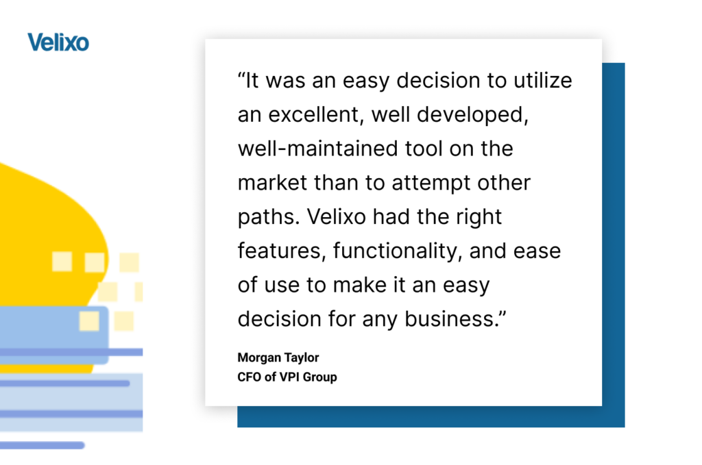 Morgan Taylor, CFO of Velixo- Quote